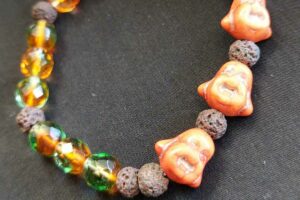 Buddha armband met turquoise en lava