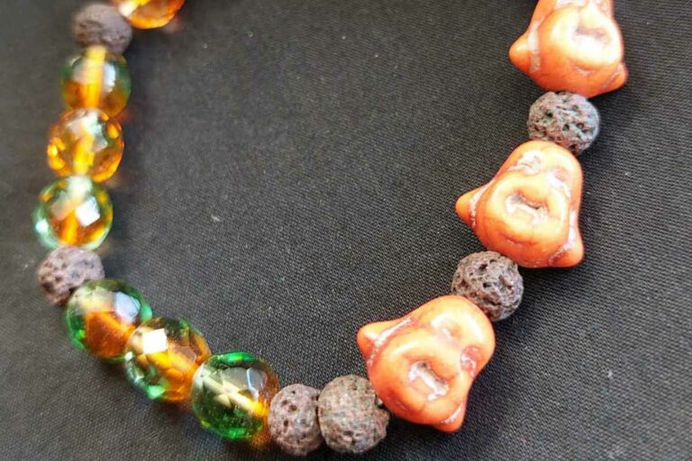 Buddha armband met turquoise en lava