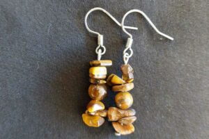 Chips oorbellen van tijgeroog