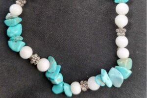 Chips armband met turquoise